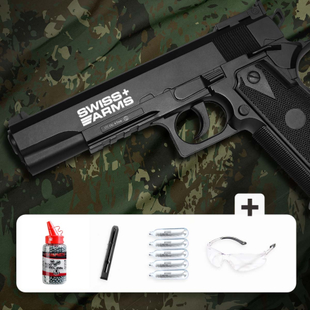 Swiss Arms P1911 Match CO2 4,5mm - PAKETDEAL