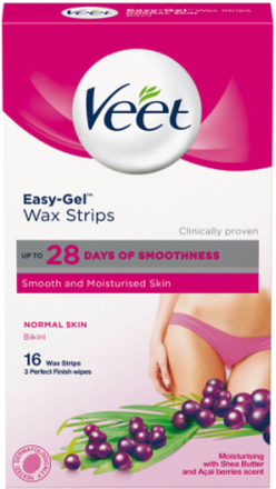 Veet Easy-Gel Wax Strips Normal Skin Bikini (16 stk)