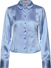Shane, 1921 Heavy Satin Designers Shirts Long-sleeved Blue STINE GOYA