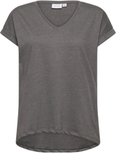 Vidreamers New V-Neck T-Shirt - Noos Tops T-shirts & Tops Short-sleeved Grey Vila