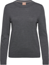 Fegan Tops Knitwear Jumpers Grey BOSS