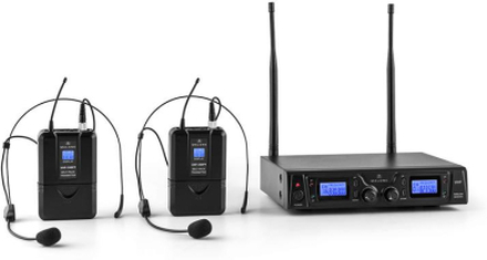 Duett Pro V2 2-kanals UHF trådlöst mikrofon-set 50m räckvidd