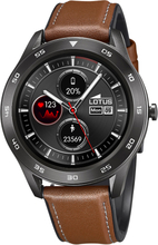Lotus 50012/1 Horloge Smartime smartwatch staal-leder zwart-bruin 48 mm