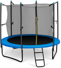 Rocketboy 250 trampolin 250cm säkerhetsnät inne bredd stege blå