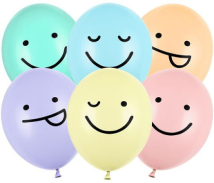 50 stk Smilefjes Ballonger i Forskjellige Farger 30 cm