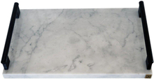 KRALJEVIC MARBLE TRAY Bricka i marmor - Vit Carrara Mässing