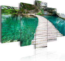 Canvas Tavla - Turquoise lake - 100x50