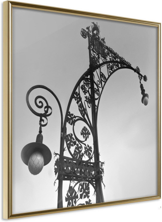 Inramad Poster / Tavla - Charming Lantern - 30x30 Guldram