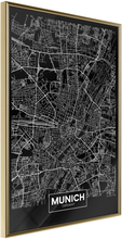Inramad Poster / Tavla - City Map: Munich