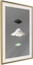 Inramad Poster / Tavla - Cloud Family - 20x30 Guldram med passepartout
