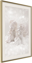 Inramad Poster / Tavla - Cute Angels - 20x30 Guldram med passepartout