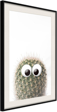 Inramad Poster / Tavla - Funny Cactus II - 20x30 Svart ram med passepartout