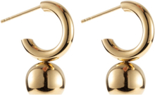 Liz Hoop Accessories Jewellery Earrings Hoops Gull By Jolima*Betinget Tilbud