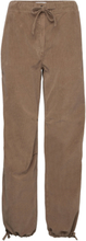 Washed Corduroy Designers Trousers Wide Leg Brown Ganni