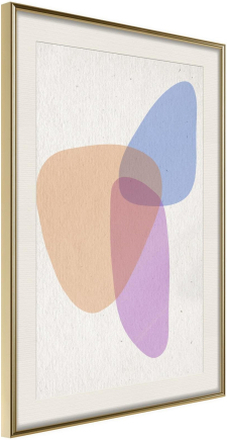 Inramad Poster / Tavla - Pastel Sets II - 40x60 Guldram med passepartout