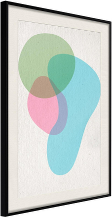 Inramad Poster / Tavla - Pastel Sets III - 40x60 Svart ram med passepartout