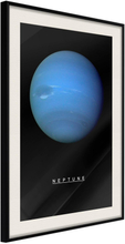 Inramad Poster / Tavla - The Solar System: Neptun - 20x30 Svart ram med passepartout