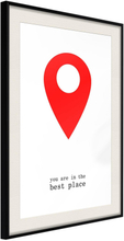 Inramad Poster / Tavla - The Best Location - 20x30 Svart ram med passepartout