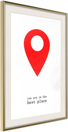 Inramad Poster / Tavla - The Best Location - 30x45 Guldram med passepartout
