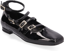 Luke Onix Black Leather Ballet Flats Shoes Mary Jane Shoe Black ALOHAS