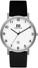Danish Design IQ12Q1107 Horloge titanium-leder zilverkleurig-zwart-wit 40 mm