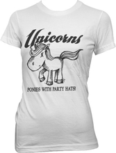 Unicorns - Ponies With Party Hats Girly T-Shirt, T-Shirt