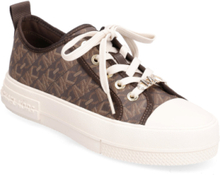 Evy Lace Up Low-top Sneakers Brown Michael Kors