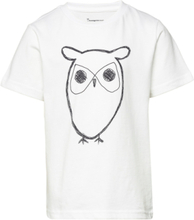 "Regular Big Owl T-Shirt - Gots/Vega Tops T-Kortærmet Skjorte White Knowledge Cotton Apparel"