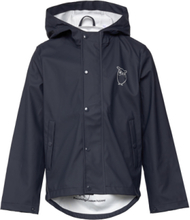 Short Rain Jacket - Vegan Outerwear Rainwear Jackets Blue Knowledge Cotton Apparel