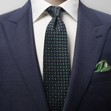 Eton Grön slips med geometriskt rutmönster