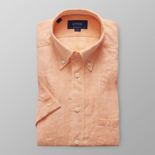 Eton Contemporary fit Orange kortärmad linneskjorta