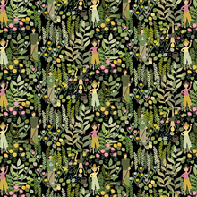 Trädgård Svart/Grön Tyg Arvidssons Textil