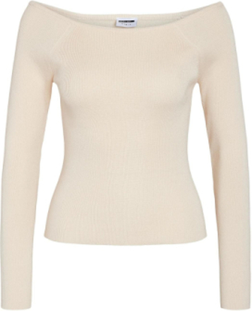 Nmjaz Ls Offshoulder Knit Top Fwd Lab 2 Tops Knitwear Jumpers Cream NOISY MAY