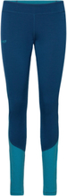 Cecilie Wool Tights Deep Sea Blue/Clear Ice Blue Xs Sport Base Layer Bottoms Blue Bergans