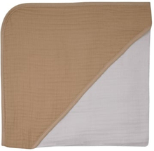WÖRNER SÜDFROTTIER Badehåndklæde med hætte i muslin kalkstensbrun