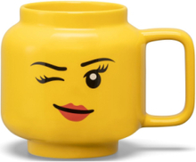Lego Ceramic Mug Large Winking Girl Home Meal Time Cups & Mugs Cups Gul LEGO STORAGE*Betinget Tilbud