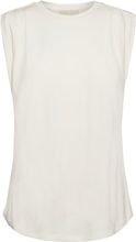 Sleeveless Crewneck Tee Tops T-shirts & Tops Short-sleeved Beige Michael Kors