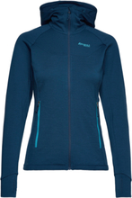 Cecilie Wool Hood Jacket Deep Sea Blue Xs Sport Sweat-shirts & Hoodies Fleeces & Midlayers Blue Bergans