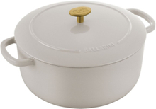 Gryta 26 Cm, Støbejern, Elfenben Hvid Home Kitchen Pots & Pans Casserole Dishes White Ballarini