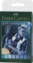 Fiberspetspenna PITT Artist Pen 8-pack blå The Blues