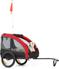 Husky Race cykel-hundkärra 282L 40kg 600D Oxford canvas röd