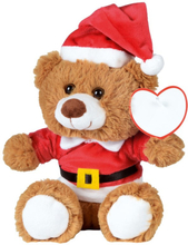 Kerst knuffel pluche beer bruin zittend 18 x 19 cm speelgoed