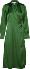 Objsateen Tania Ls Wrap Dress A Div Dresses Shirt Dresses Grønn Object*Betinget Tilbud
