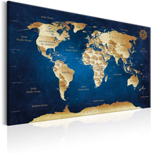 Lærredstryk World Map: The Dark Blue Depths