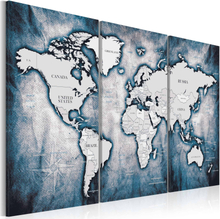Lærredstryk World Map: Ink 3-delt