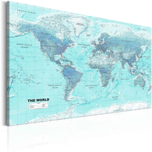 Lærredstryk World Map: Sky Blue World