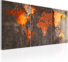 Lærredstryk World Map: Rusty World