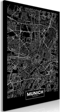 Lærredstryk Dark Map of Munich (1 del)