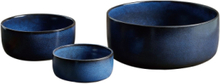 Raw Midnight Blue - Bowlset 3 Pcs Home Tableware Bowls & Serving Dishes Serving Bowls Navy Aida