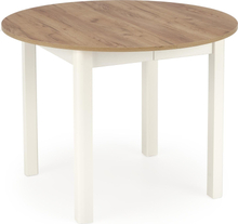 Berivan runt förlängningsbart matbord ek / vit Ø102-142 cm